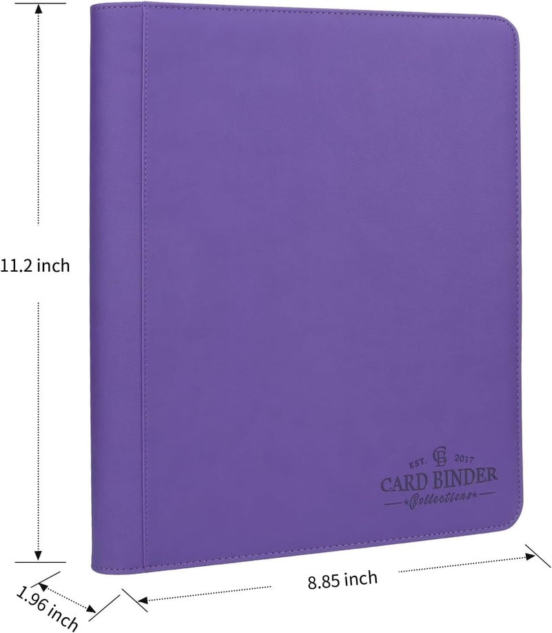 CARDBINDER Toploader Binder,Toploader Hard Cases, 4-Pocket Pages Sleeves Hold up 128 Cards.Toploader Card Binder with Sleeves for “3×4” rigid，Card Holder(purple) - Image 2